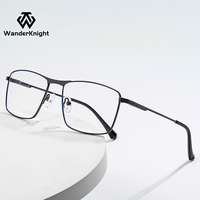 Armazones Ópticos Metálicos De Gran Tamaño Al Por Mayor Para Hombre Con Lentes Anti Luz Azul En Color Negro Y Logo Personalizado