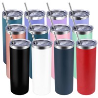 Bouteille isotherme classique en acier inoxydable de 20 oz, droite et étroite, pour sublimation, idéale pour l'extérieur et les cadeaux (vente en gros)