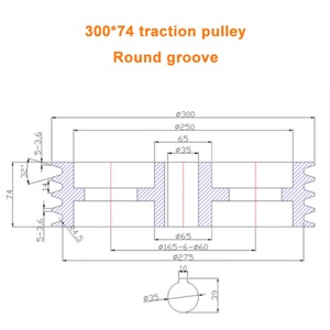 สายพานวี D300*94 แบบหลายร่อง พร้อมรอกนำทาง 4 ร่อง ได้รับการรับรองมาตรฐาน ISO9001 สำหรับงานดึงลวด - Product Image 3