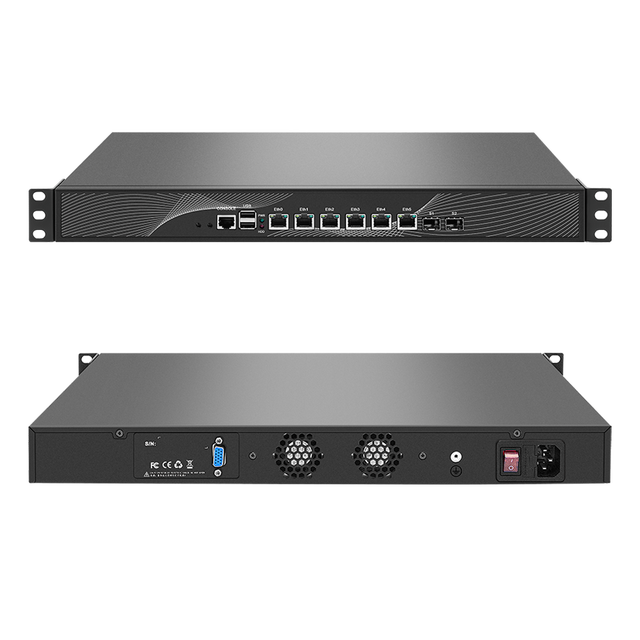 1U Metal Case Firewall Router Intel J6413 Quad Core 6*RJ45 2.5GB Ethernet 2 SFP+ 1GB Internet Security Bypass Industrial PC