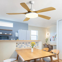 Ventilateur de plafond moderne de 60 pouces pour la maison et les restaurants, avec lumière LED intégrée, 5 pales, télécommande, style lustre en fer