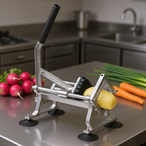 Coupe-légumes manuel en acier inoxydable, trancheuse de 1/2 pouce, conception avec pieds antidérapants, usage commercial - Product Image 2