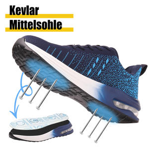 Jiankun รองเท้าทำงานหนัง PU + กันแรงกระแทกสำหรับผู้ชาย, รองเท้าทำงานกีฬาทำจากเหล็กทนต่อการสึกหรอทำจากผ้าถักกันแรงกระแทก - Product Image 4