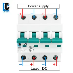 सौर प्रणाली डीसी एमसीबी 1000V 1P 2P 3P 4P 10KA 10A 16A 20A 25A 32A 40A 63A वक्र डीसी लघु सर्किट ब्रेकर एमसीबी