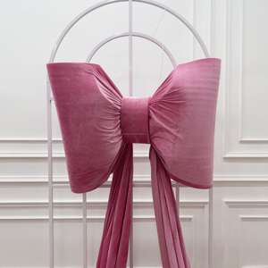Lazo Gigante de Seda Rosa Nuevo y Suave, Decoración de Pared de Terciopelo para Bodas, Decoración de Cumpleaños al por Mayor, Accesorios para Fiestas - Product Image 2
