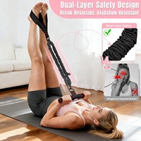Bandas de Resistencia Multifuncionales Personalizadas para Entrenamiento de Abdomen, Cintura, Brazos, Core/ABS y Piernas, 4*30LB, con Pedal
