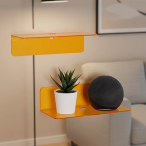 Ensemble de petites étagères murales flottantes en acrylique, 2 pièces, utilisation flexible, 9 pouces, adhésif, pour caméras de sécurité/haut-parleurs intelligents/caméras d'<span class=keywords><strong>action</strong></span> - Product Image 3