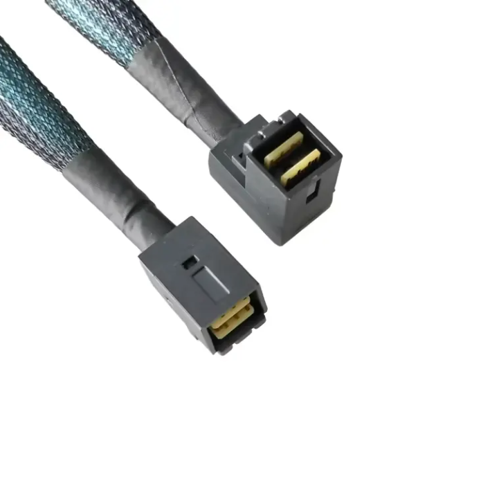 HONPNK High-Speed MINI SAS HD SFF-8643 to MINI SAS HD SFF-8643 (Curved) Server Ethernet Cable Data Cables