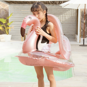 <b>Inflatable</b> Swan Swim Ring For Girls With Sequins Pool <b>Float</b> Water Park Use - Product Image 2