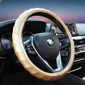 Funda de <span class=keywords><strong>Volante</strong></span> de Coche <span class=keywords><strong>con</strong></span> Brillantina, de Cuero, Universal, para Coche, Camioneta, SUV, Furgoneta - Product Image 6