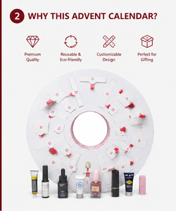Calendrier de l'Avent Beauté 24 Jours avec Portes Numérotées, Rangement Réutilisable pour Soins de la Peau, Bijoux et Cosmétiques - Product Image 6