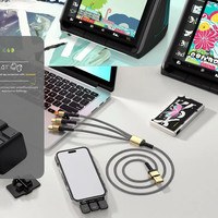 Kabel Charger USB 3 in 1 Tahan Lama Tipe C Micro USB 2.0 1.5m Kabel Pengisian Cepat 2A