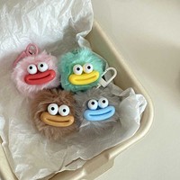 Porte-clés en peluche boule de fourrure avec bouche de saucisse mignonne, amusant et intéressant, style Ins, pendentif pour couple, sac d'école pour étudiant, meilleur ami