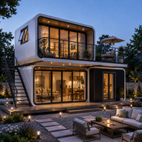 Cabane préfabriquée Apple avec façade entièrement vitrée, bâtiment modulaire mobile pour bureau à domicile, vacances, séjour en famille