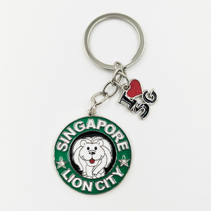 Creative Alloy Keychain Customization Tourism Souvenir Wholesale Singapore Souvenir 3D Metal Keychain