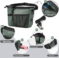 Pochette d'entraînement pour chiens avec distributeur de sacs à déjections intégré, poche latérale, sac banane pour promenades canines, fermeture éclair magnétique