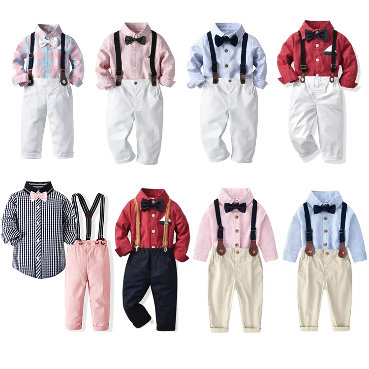 Nuovi disegni little boys matching dress gentleman boy outfit compleanno small baby boy dress 1to10 year