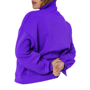 Pull à col montant confortable pour femmes, vêtements d'hiver, sweat-shirt décontracté à col montant pour femmes, matière polaire épaisse et chaude - Product Image 2