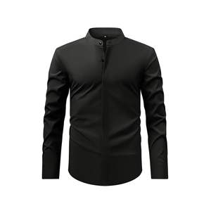 Chemise pour homme à manches longues, anti-froissement, respirante, élastique, printemps automne, décontractée, affaires, commerce transfrontalier, tendance - Product Image 1