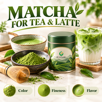 Poudre de matcha en marque privée OEM, emballage personnalisé, poudre de thé vert biologique pour les marques de vente au détail