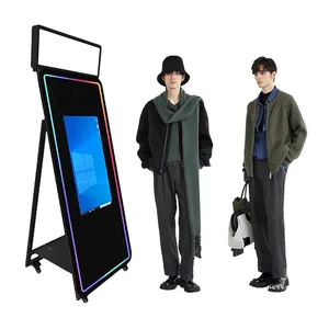 Dropshipping Photo Booth Mirror Touch Screen Portable Magic Mirror Photo Booth With Camera And Printer Kiosk For Events