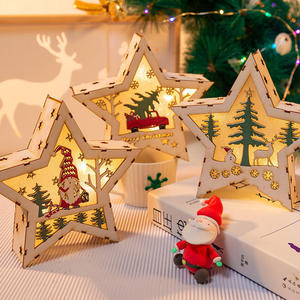 Cabane de Noël en bois à assembler soi-même avec éclairage, jouet éducatif pour enfants, décoration de fête à la maison - Product Image 2