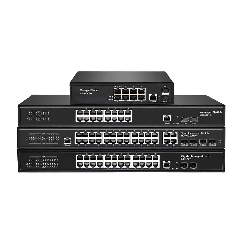 10/100/1000mbps Full Gigabit vlan tag managed l2 enterprise switch 8 16 24 Port Network Switch Poe