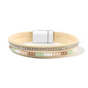 Cord <b>Leather</b> <b>Bracelet</b> Professional Small MOQ Welcome High Hardness Metal Holiday Gift for Women PVD Coating Thickness - Product Image 4