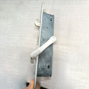 مجموعة مقابض أبواب منزلقة من الفناء من سبيكة الزنك بيضاء أحادية الجانب مع هيكل بقفل حديدي - Product Image 5