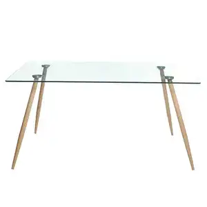 cheap price transparent glass dining table luxury dinning table for bar restaurant bistro living room furniture