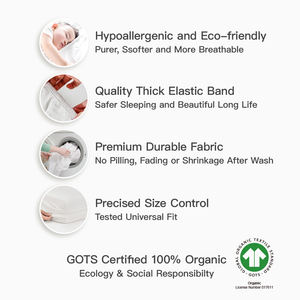 Sábana Ajustable Elástica Compacta Portátil para Bebé, 100% Algodón Orgánico, Ecológica, Hipoalergénica, para Colchón Estándar - Product Image 5