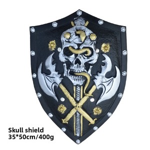 Set Perisai Tengkorak Busa PU Mainan Ringan Aman untuk Cosplay Panggung Kostum Halloween Prop Perisai Abad Pertengahan - Product Image 2