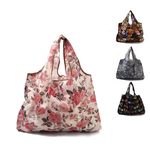 กระเป๋าหิ้วสะพายไหล่แบบพับได้ ขนาดใหญ่ ผลิตจากโพลีเอสเตอร์ สายเชือก  รักษ์โลก  ใส่โลโก้ได้  สำหรับซื้อของกลางแจ้ง ซูเปอร์มาร์เก็ต ของใช้ในบ้าน ท่องเที่ยว - Product Image 1