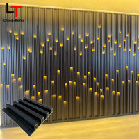 Grille cannelée WPC panneau mural intérieur extérieur revêtement PVC lamelles avec bois plastique composite TV fond décoration extérieur
