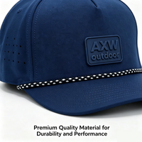 Cappello da Baseball Impermeabile con Logo in Silicone Personalizzato, Taglio Laser, 5 Pannelli, Visiera Leggermente Curva, Chiusura Snapback