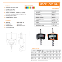 Balance numérique à double affichage pour grue 100kg-1000kg, LED 30mm, LCD 34mm, télécommande infrarouge, batterie rechargeable, OEM Junebreath OCS-M