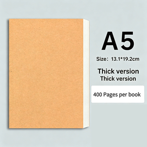 Organiseur/Agenda format A5, reliure thermique, couverture en kraft simple imprimée, papier ligné, dos coloré, pour étudiants - Product Image 6