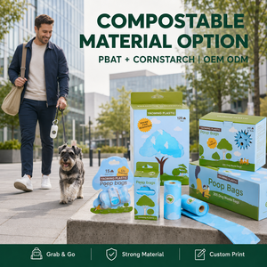 Custom Manufacturer PBAT PLA <b>Compostable</b> Dog Poop <b>Bags</b> Unscented Odor Control Custom Logo Size Color Packaging - Product Image 1