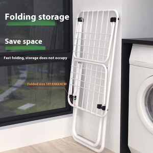 Hộ Gia Đình PP nhựa gấp vải khô giá xách tay đứng Dòng Máy sấy khăn móc áo airer trong nhà hình chữ x sàn khô giá - Product Image 2