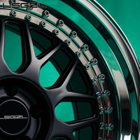 Roue de luxe forgée 3 pièces en alliage de voiture roue concave profonde lèvre de polissage 5x114.3 5x120 5x130 19 20 21 22 24 pouces roue de voiture de tourisme