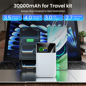 Banco de Energía de Alta Capacidad de 65W y 30000mAh con Cables Dobles Integrados, Correa, Pantalla LED y 4 Puertos de Carga Rápida, Batería Externa para Camping - Product Image 5