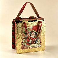 Sacs cadeaux de Noël grande capacité avec impression couleur, ruban et poignées, type boîte à poignée