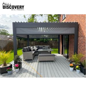 Kit de pergola d'extérieur moderne en <span class=keywords><strong>aluminium</strong></span> avec toit rétractable pour couverture d'ombrage de patio de jardin 3x3m 4x4m - Product Image 2
