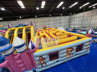 Maison de rebond de glissière commerciale avec le terrain de jeu gonflable de thème d'animal de parc à thème de jeu