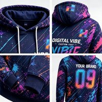 Sweat-shirt en polyester à impression numérique résistante à la décoloration pour hommes et femmes, impression intégrale personnalisée pour événements d'équipe et merchandising - Commande urgente