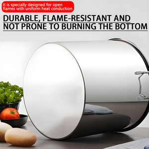 Casserole en acier inoxydable SUS304 poli brillant, couvercle suspendable, facile à nettoyer pour la restauration domestique - Product Image 3