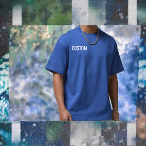 T-shirt de sport pour homme en coton uni, tricoté, à séchage rapide, respirant, avec logo personnalisé, col rond, coupe classique, décontracté, imprimé, broderie, vierge - Product Image 3