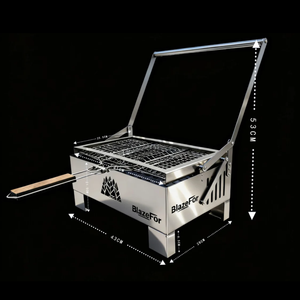 Griglia BBQ da Terra con Altezza Regolabile |   Griglia per Barbecue BlazeFor dal Design Ergonomico per una Cottura Confortevole - Product Image 2