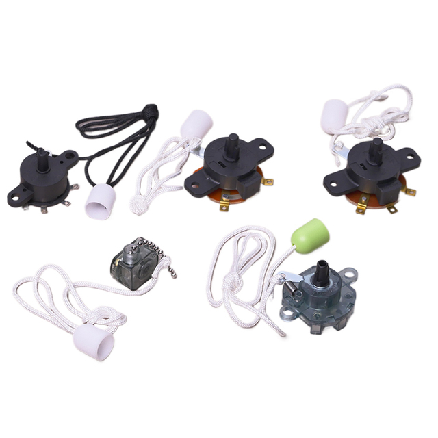 1A 250VAC Ceiling Fan 3 Speed Roll Over Pull Cord Fan Switch Rope Wall Mount Pull Cord Switch Wall Light for Bathroom Use