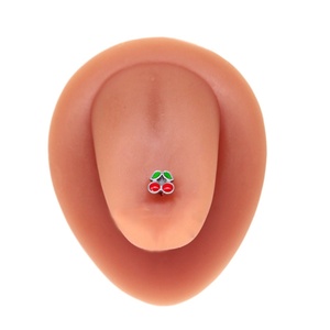 Anneaux de langue Gaby New en acier chirurgical 316L, anneaux de langue colorés en forme de fruits, bijoux de piercing en argent, vente en gros - Product Image 6